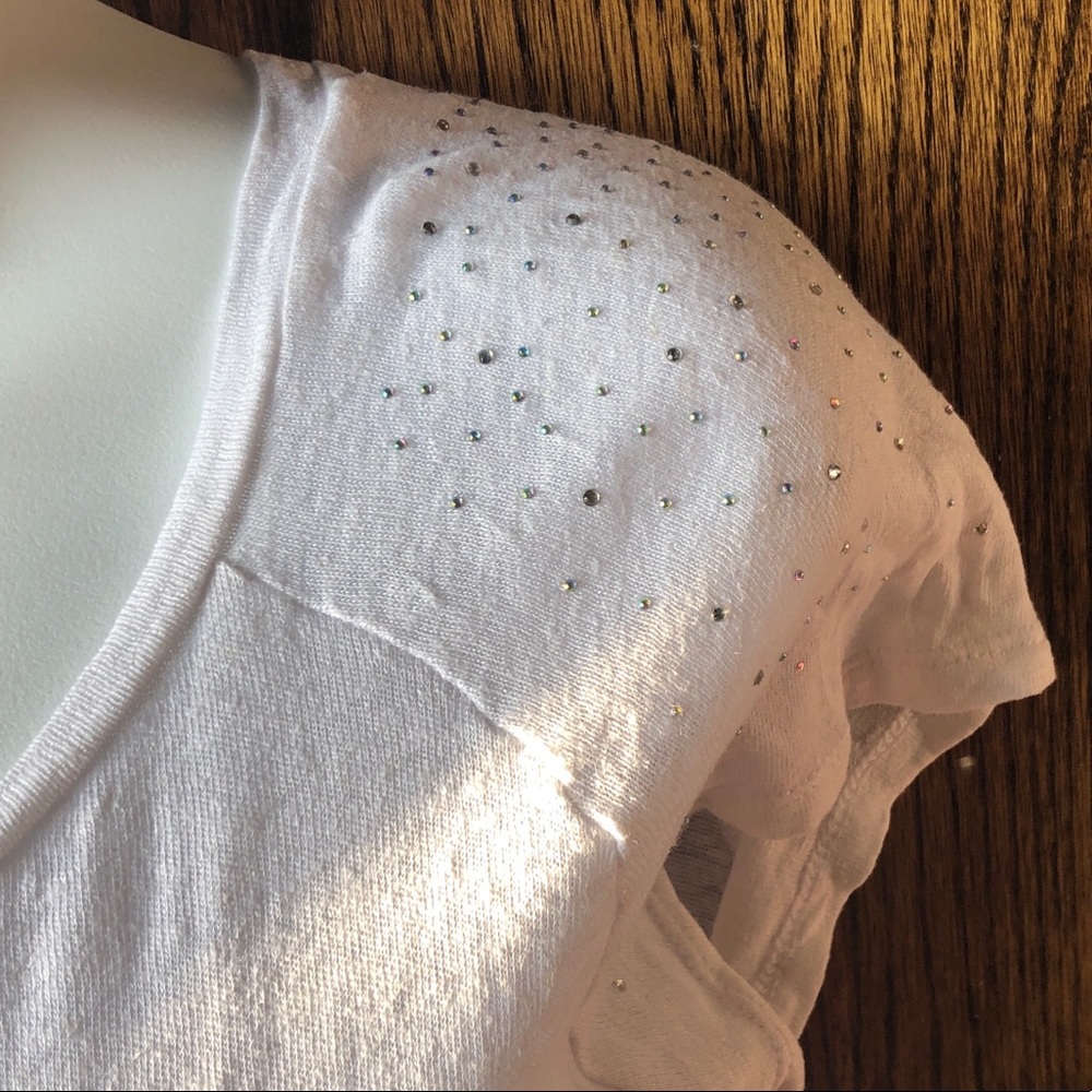 Kische Slub Knit Sparkle Sleeves w Scoop Neck M - Picture 2 of 8